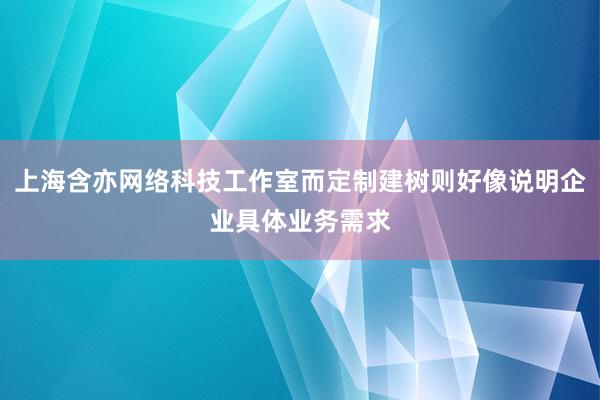 上海含亦网络科技工作室而定制建树则好像说明企业具体业务需求